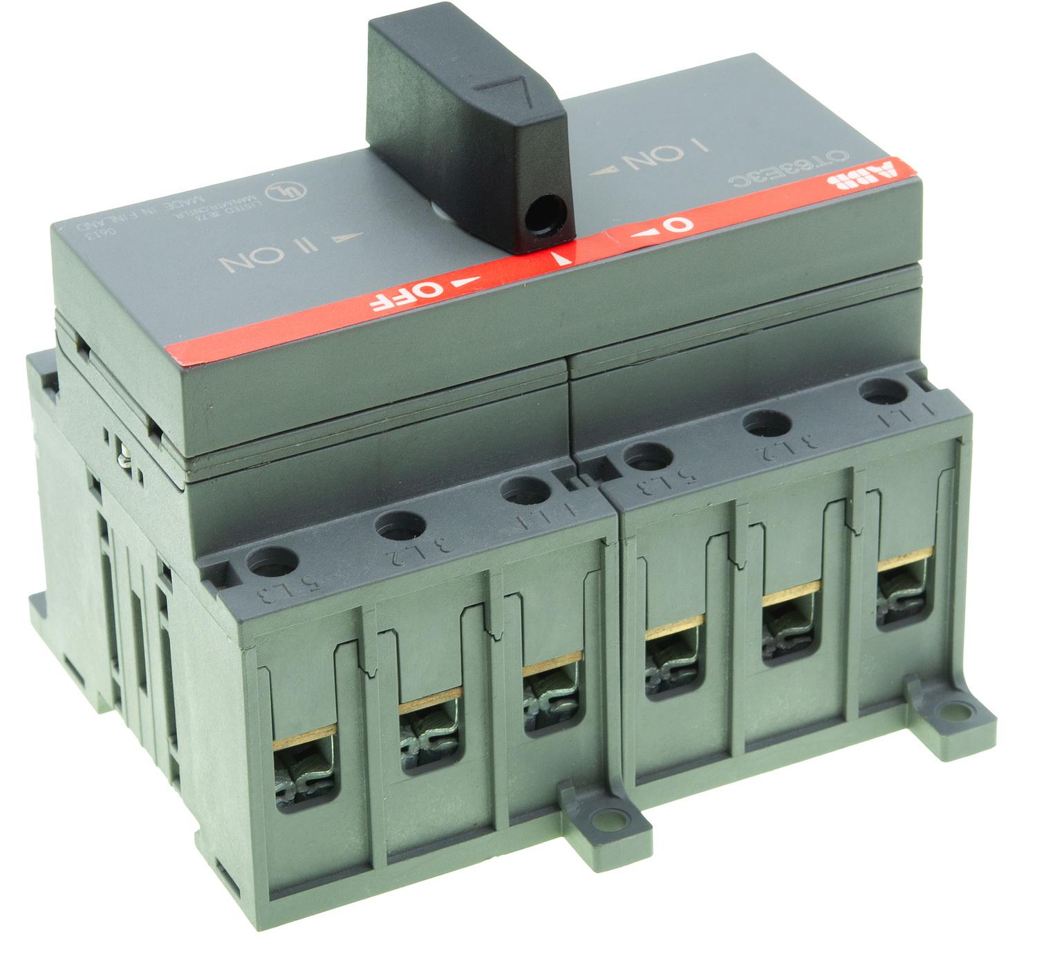 Перемикач роз'єднувальний ABB OT63E3C I-0-II 63A трипозиційний 3-полюсний (OT63E3C)