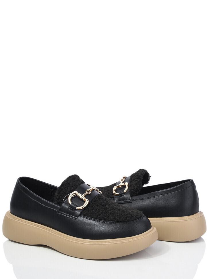 Лоферы кожаные ITTS AAN305B р. 40 Черно-бежевый