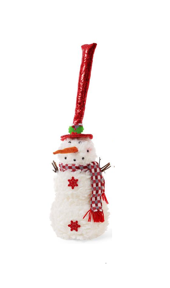 Новорічна Іграшка м'яка Сніговик у шапці 18х18х46 см