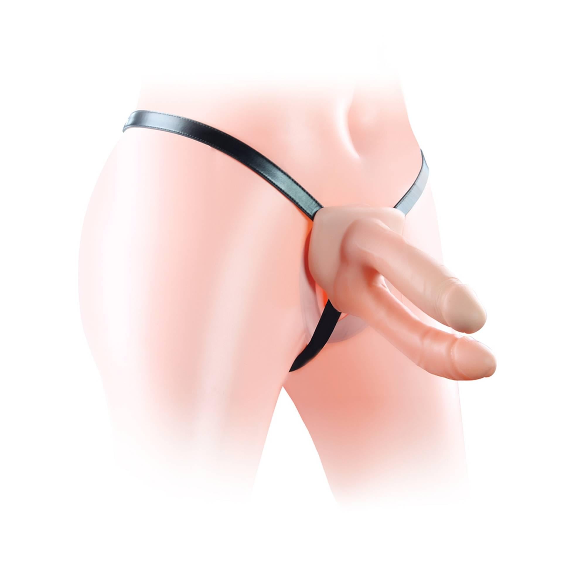 Страпон подвійний Unisex Hollow Double Penetration з отвором для члена 6" ( 38131768)