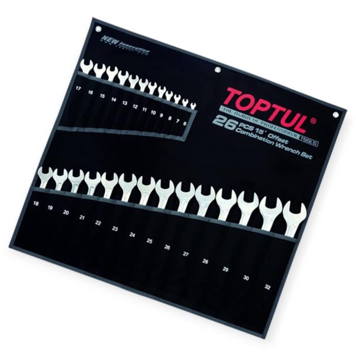 Набор ключей рожковых-накидных Toptul 6-32 мм 26 шт. CrV (2684183073)