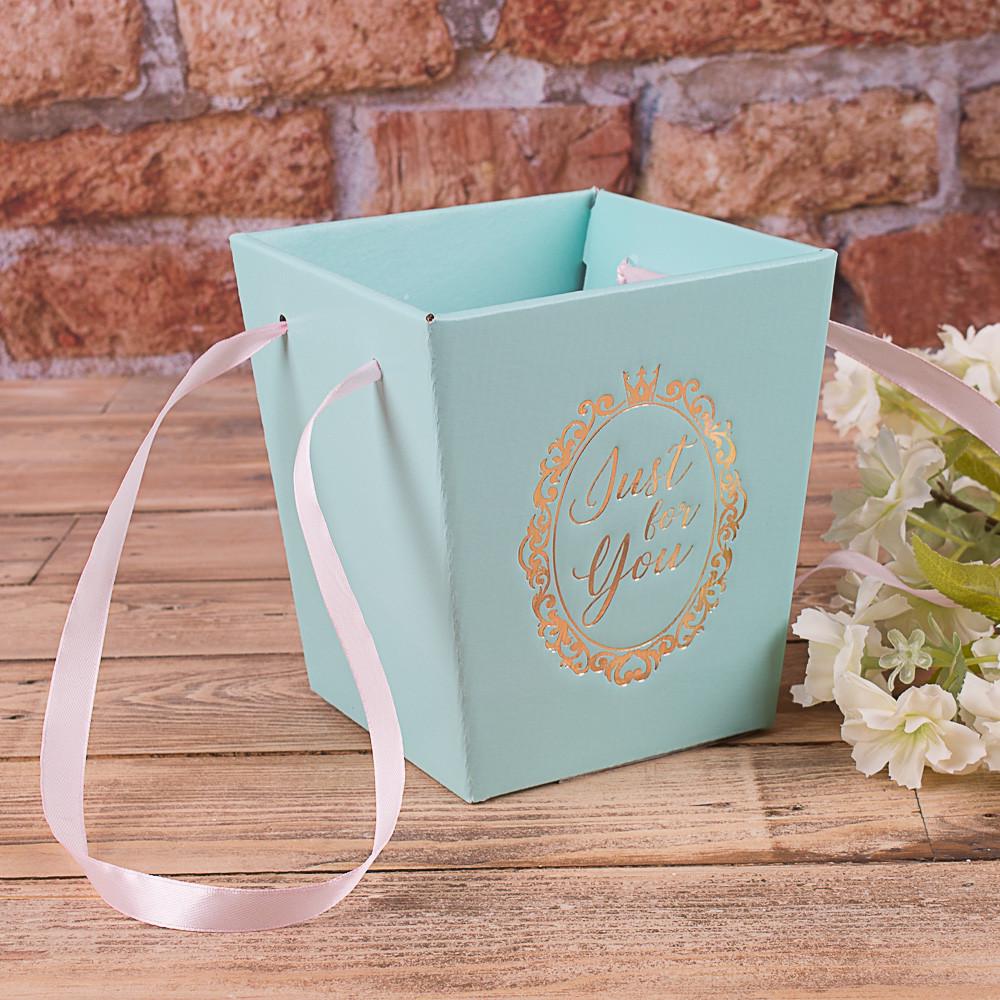 Коробка под цветы трапеция Мятный (2448-5)