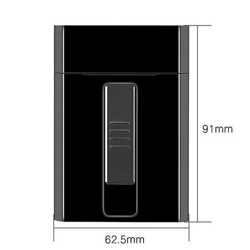 Портсигар з запальничкою USB Тризуб футляр металевий Чорний (ПА-42) - фото 7