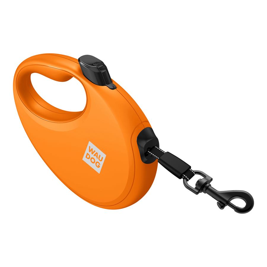 Поводок-рулетка для собак Waudog R-leash с контейнером для пакетов и светоотражающей лентой S/до 12 кг/3 м Orange (26274) - фото 4