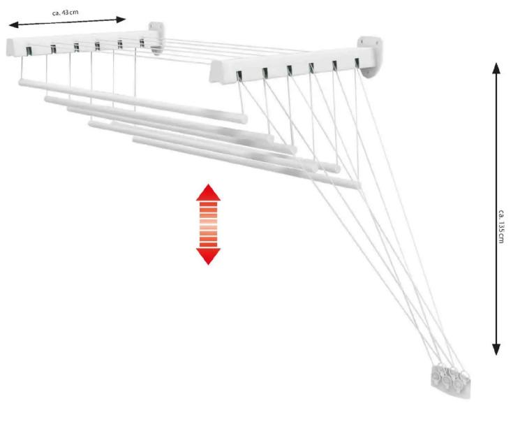 Сушилка для белья настенно-потолочная Casa Si Pick Up 200 White (CS42275X06) - фото 2 Сушилка для белья настенно-потолочная Casa Si Pick Up 200 White (CS42275X06) - фото 2