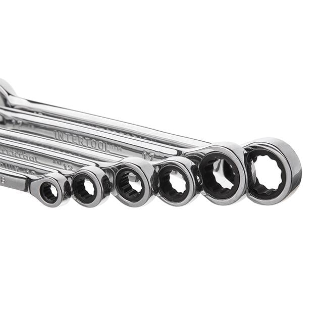 Набір ключів комбінованих з храповим механізмом 6 од. 8-19 мм (DIN3113) - фото 4