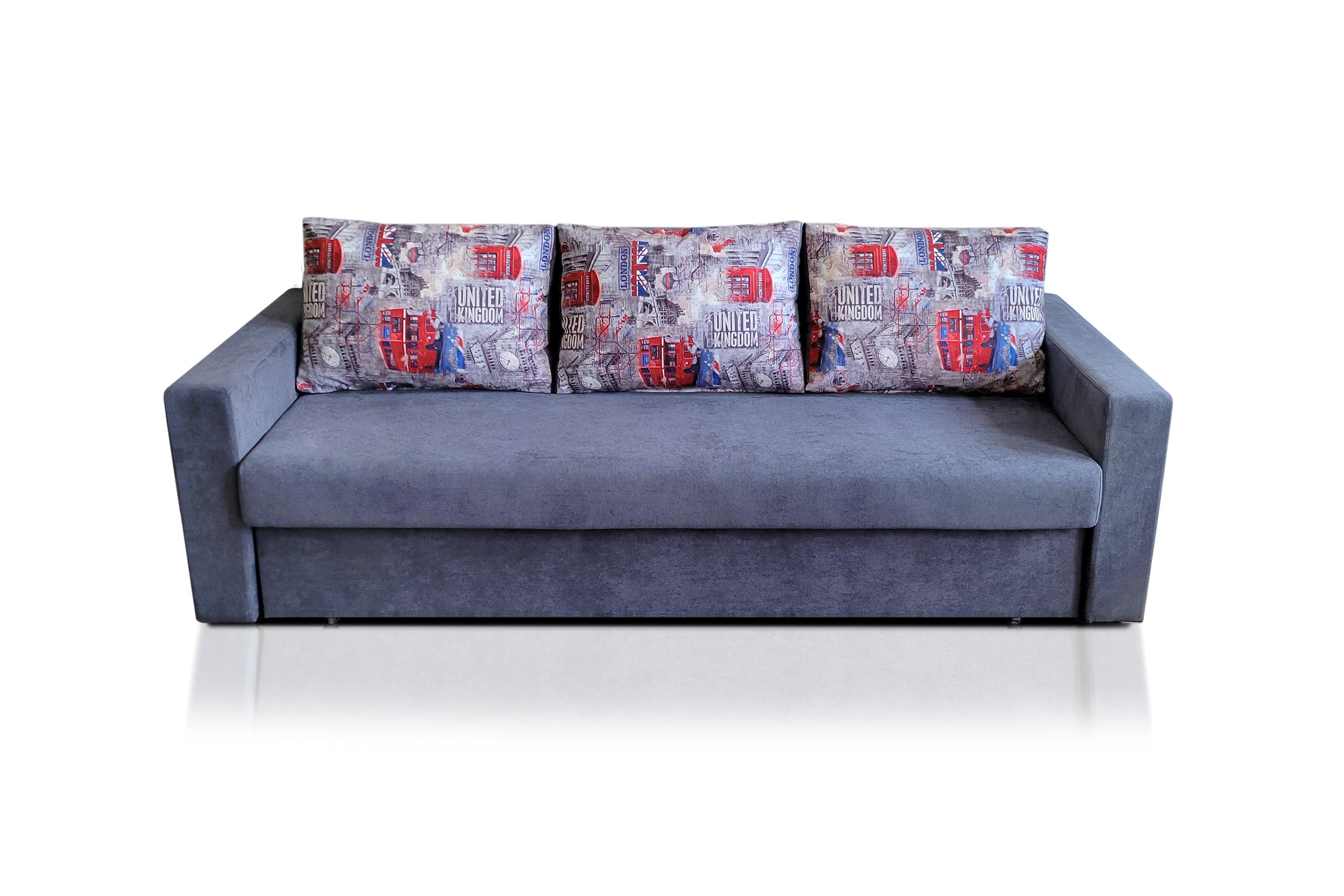 Диван раскладной в гостиную, спальню дерево ДВП/ткань Аляска 97/Англия 09 Мікс Меблі Оскар Серый