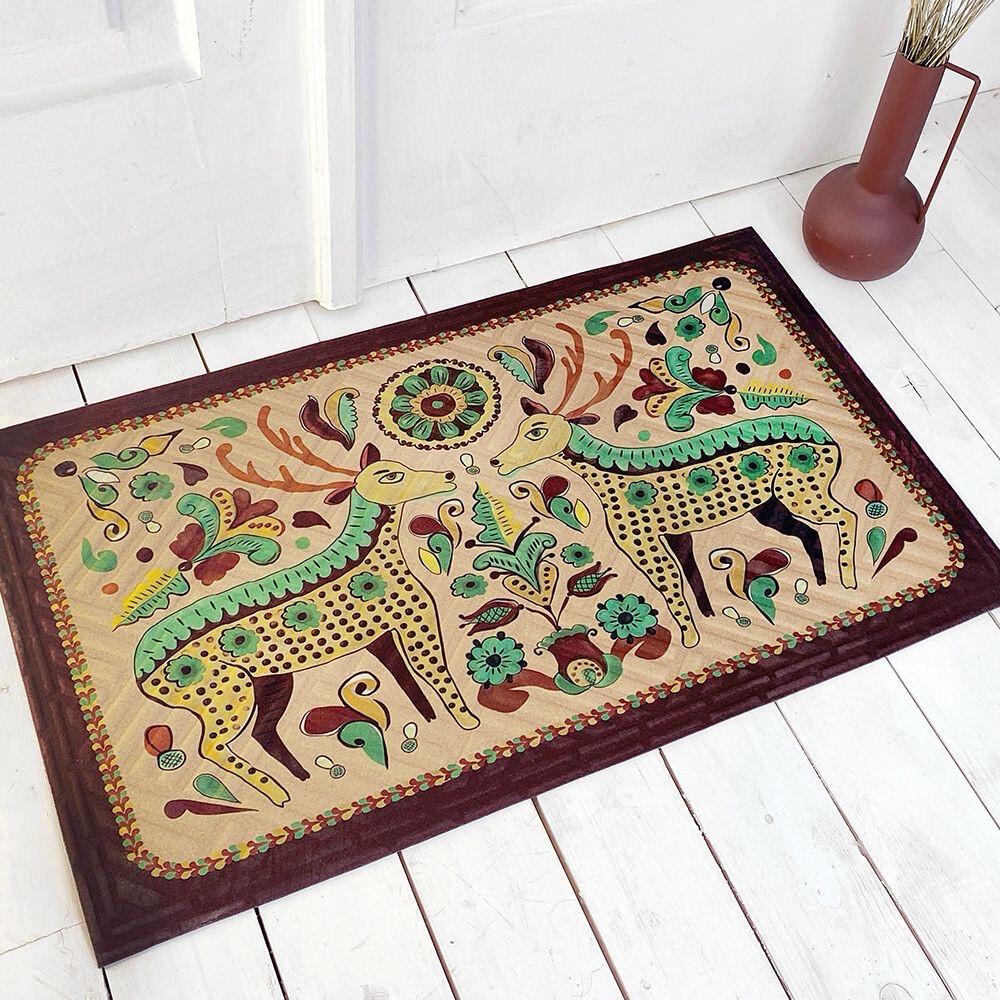 Коврик придверный Presentville с принтом Птахи та олені