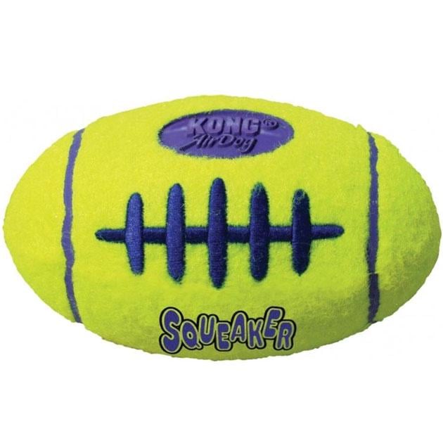 Игрушка для собак средних пород KONG AirDog Squeaker Football регби мяч М 7,6х12,7х7,6 см Желтый (035585775234)