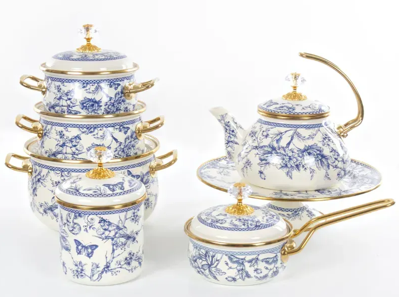 Тортовница эмалированная BUTTERFLY Elmani с крышкой на ножке 30 см - фото 11