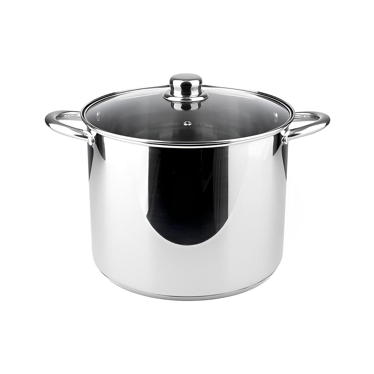 Кастрюля нержавеющая сталь с крышкой 9 л (00903) Кастрюля нержавеющая сталь с крышкой 9 л (00903)