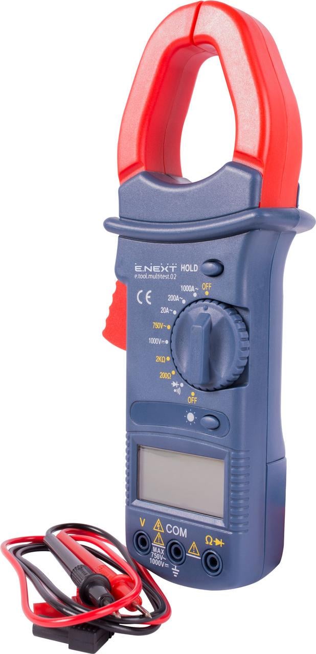 Мультиметр-кліщі цифрові E.NEXT e.tool.multitest.02 1000А 245x89x66 мм (p0470021)
