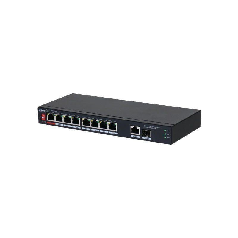 Коммутатор неуправляемый Dahua DH-PFS3110-8ET1GT1GF-96 PoE 8 портов