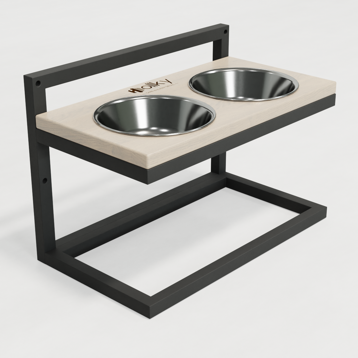 Миски на регулируемой подставке для средних собак Hollky Flex M 2х0,85 л (FM-422530-GRWH) - фото 6