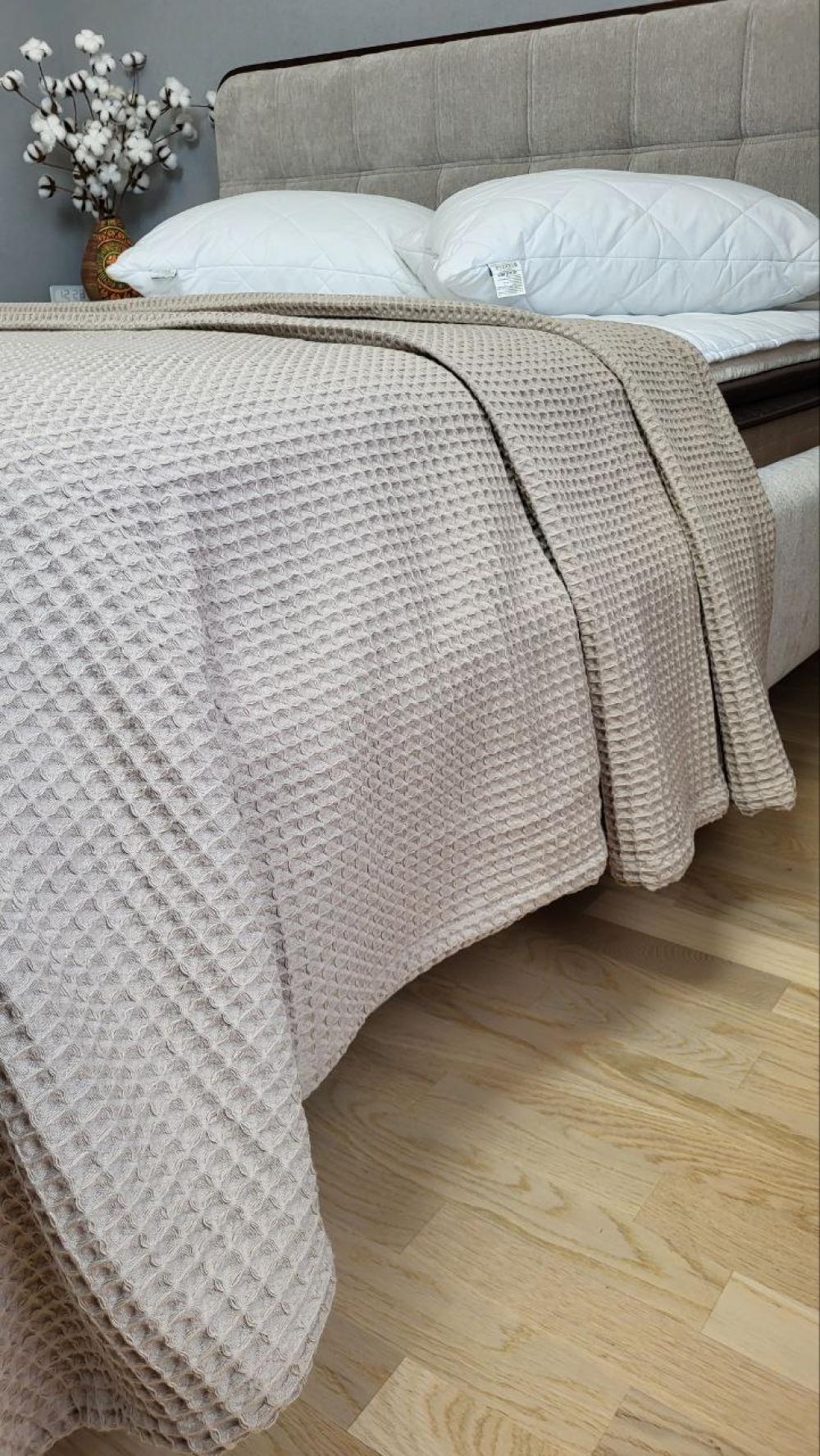 Покрывало Пике Сота 180x220 см Бежевый (11098) - фото 6