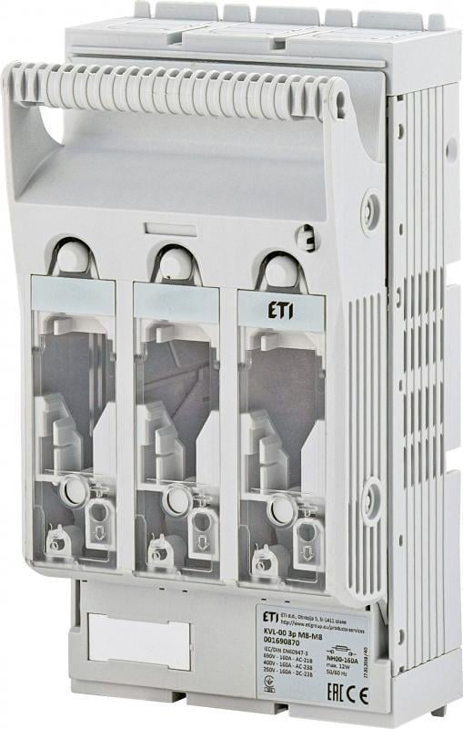 Разъединитель ETI KVL 00 3P 160A 690V клеммы M8-M8 (1690870)