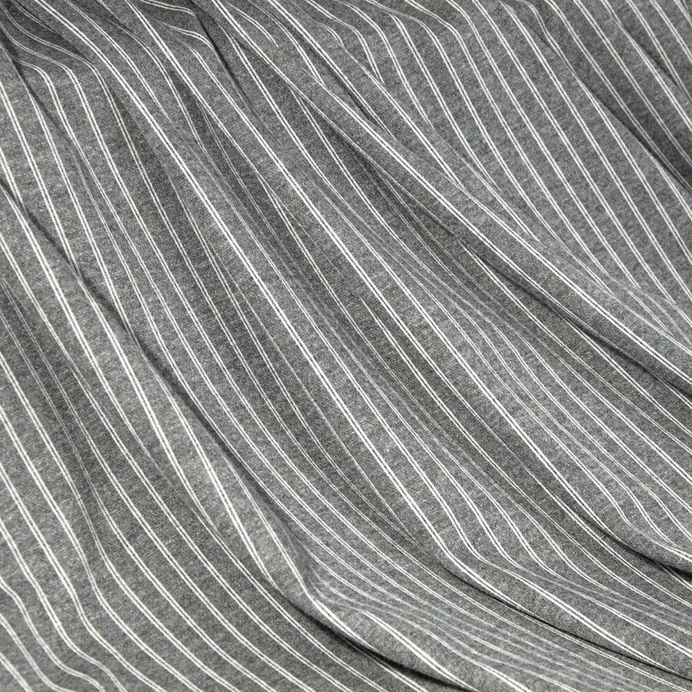 Ткань трикотаж жаккард Полоса Серый (19115)