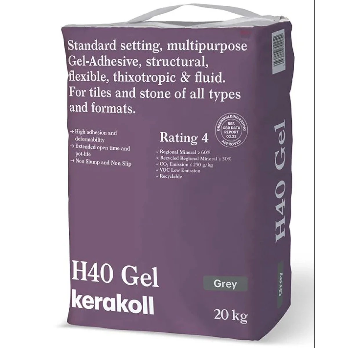 Клей для плитки всех типов и размеров Kerakoll H40 Gel Grey 20 кг Серый (H40G) Клей для плитки всех типов и размеров Kerakoll H40 Gel Grey 20 кг Серый (H40G)