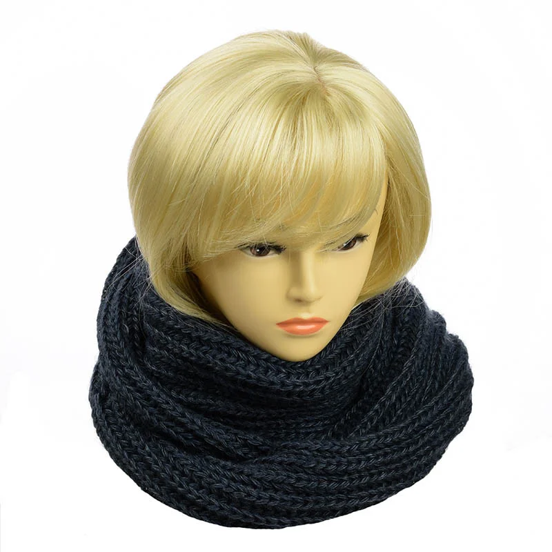 Женский шарф-хомут Английская резинка Темный джинс