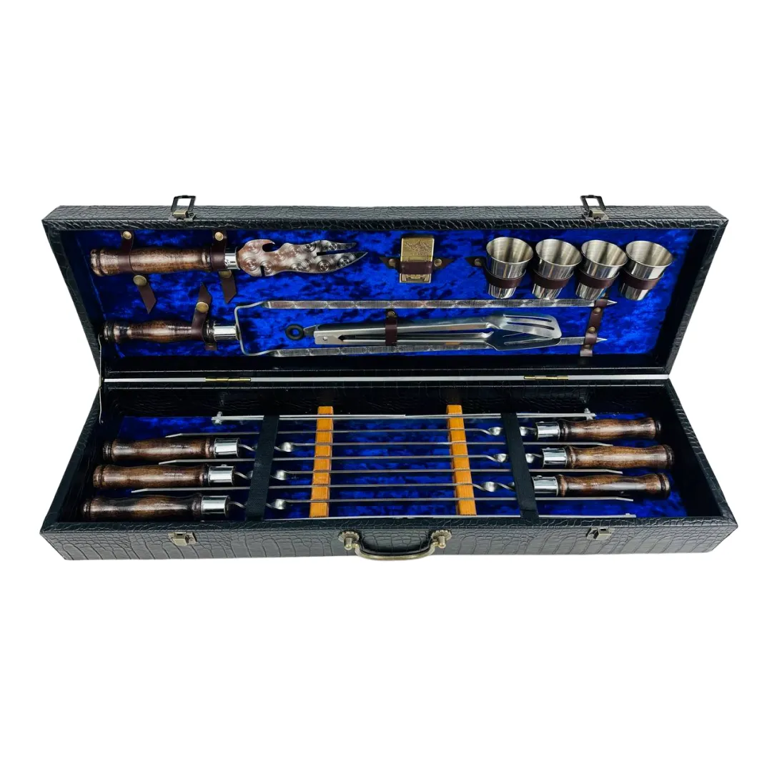 Набор шампуров VIP 7 в кожаном кейсе (21-10-KS-7307)