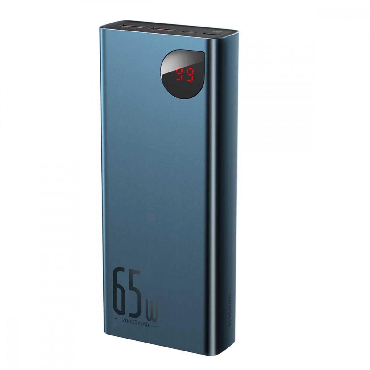 Повербанк УМБ BASEUS Adaman Metal Digital Display Quick Charge 20000 mAh 65W Li-pol Blue (PPIMDA-D03)