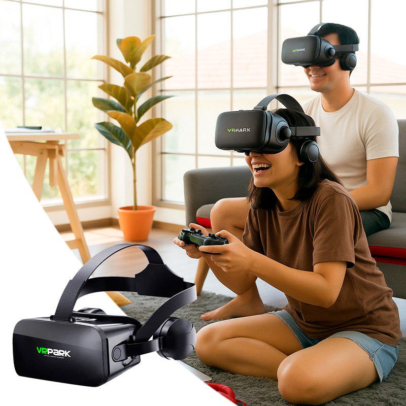 Очки виртуальной реальности VR BOX PARK J20 с наушниками и пультом - фото 5