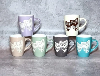 Набор чашек для чая или кофе керамическая Совы 350 мл 6 шт.