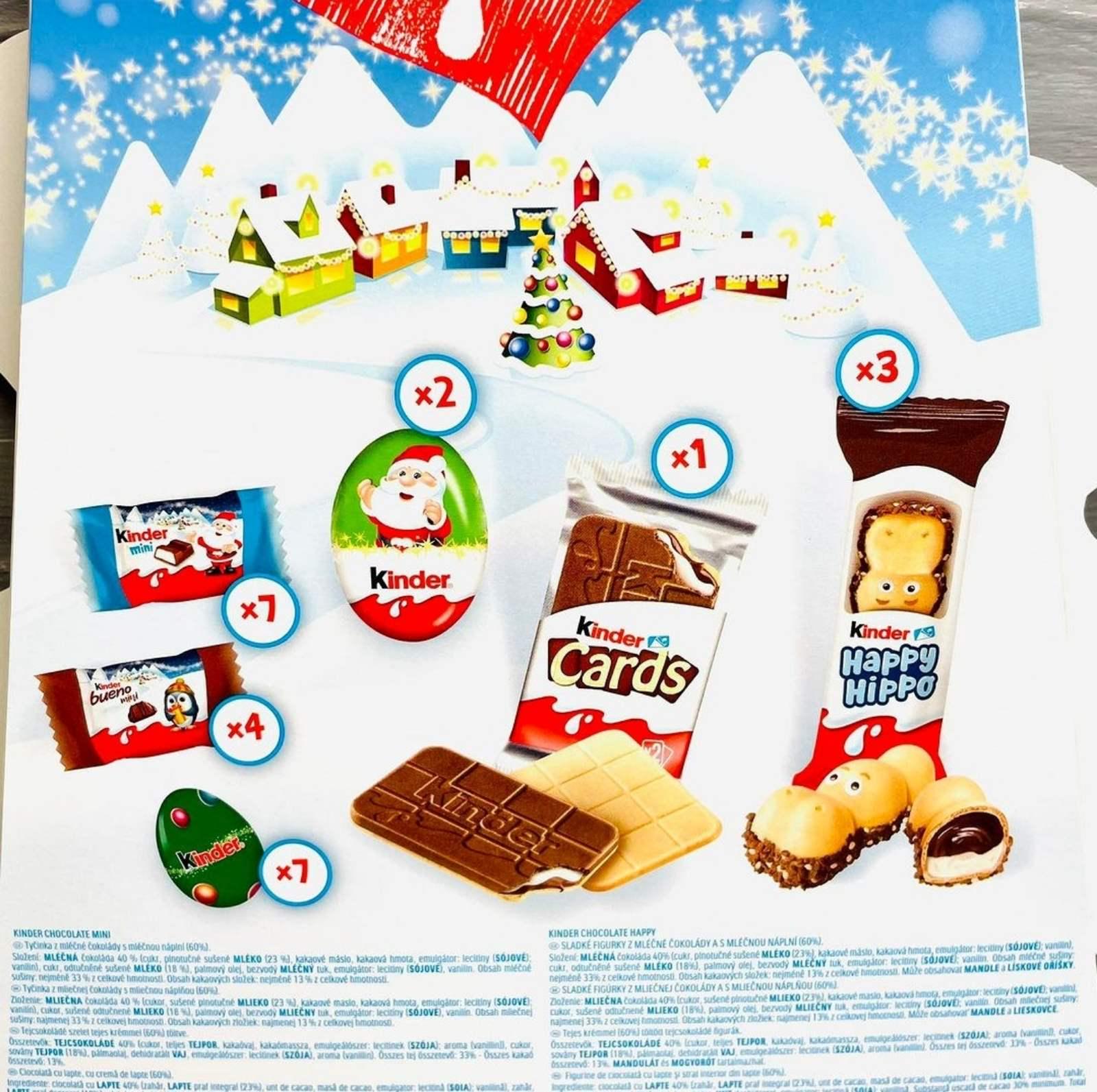 Календар адвент Kinder Mix Дід Мороз Advent із солодощами 203 г - фото 2