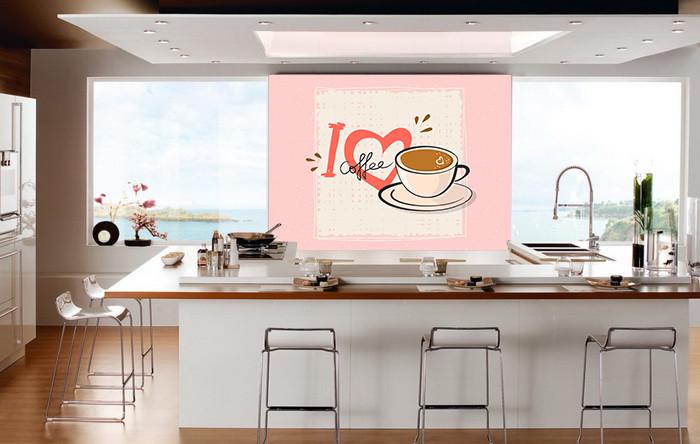 Фотообои флизелиновые на стену для кухни/кафе I love coffee Фотообои флизелиновые на стену для кухни/кафе I love coffee