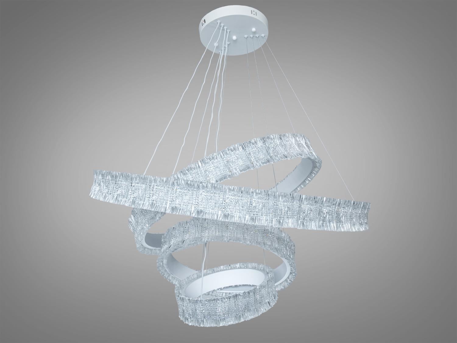 Люстра світлодіодна 4 кільця 220 Вт/пульт Білий (D8748-800+600+400+300WH)