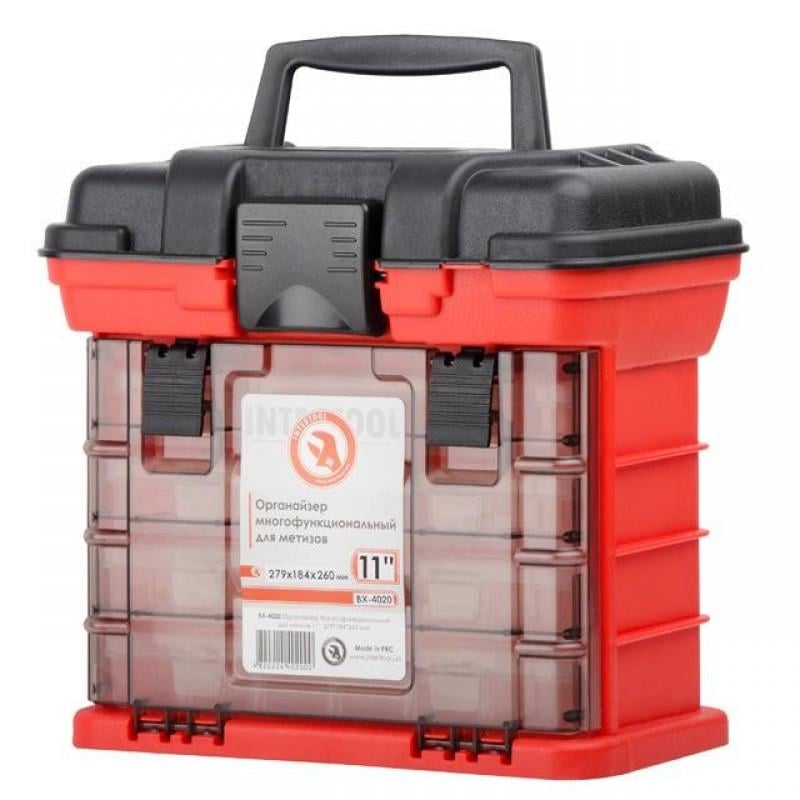Органайзер для метизов с выдвижными секциями Intertool BX-4020 11" 279х184х260 мм (49413)