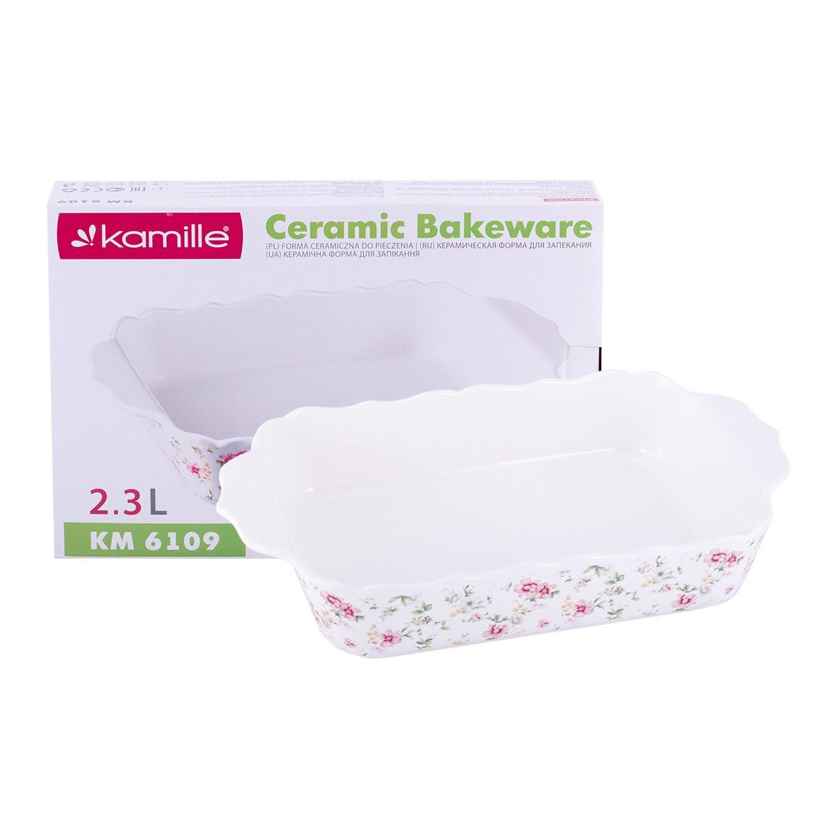 Форма для запекания Kamille KM-6109 фарфоровая 1,3 л (2351446897) - фото 2 Форма для запекания Kamille KM-6109 фарфоровая 1,3 л (2351446897) - фото 2