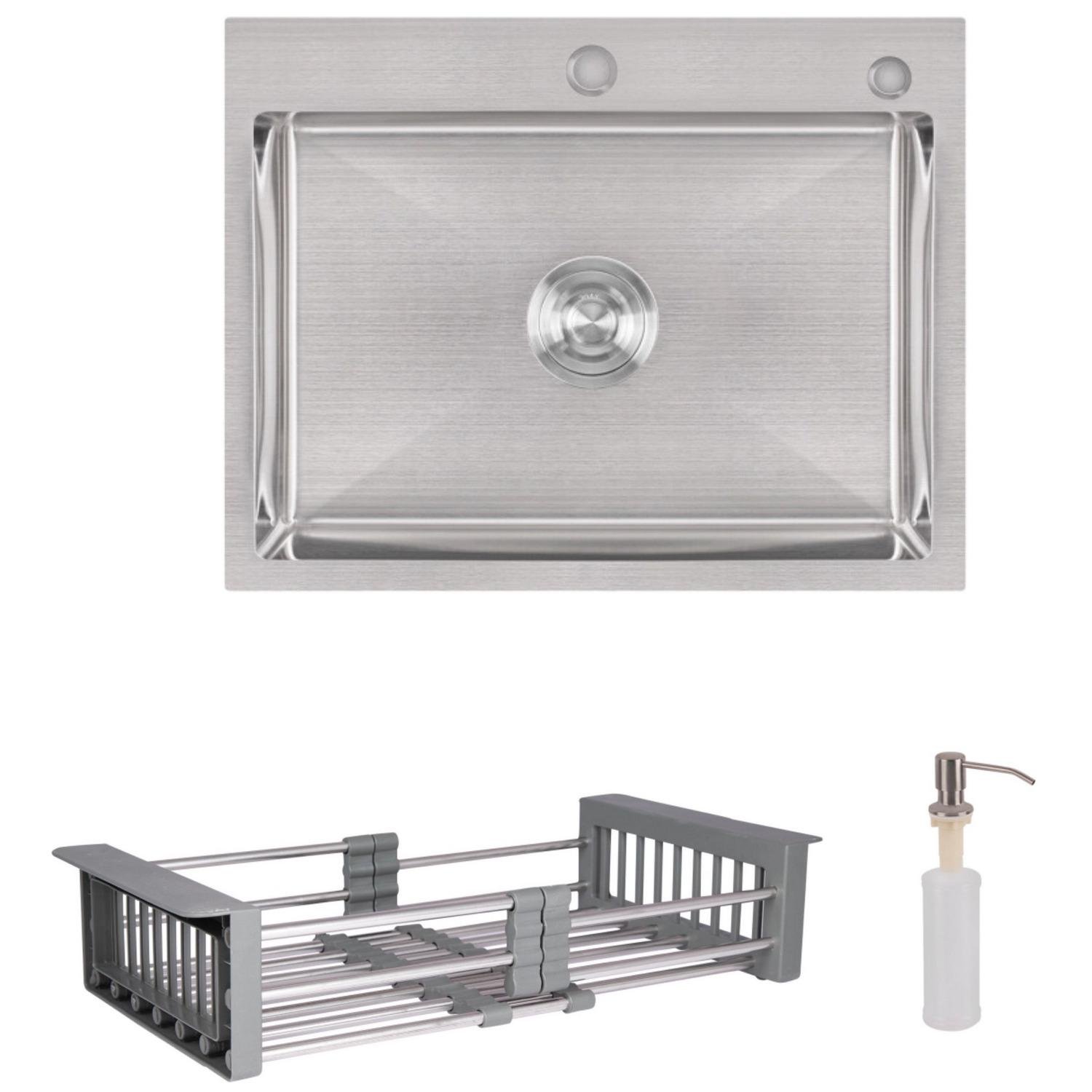 Мойка кухонная Lidz нержавеющая сталь LDH5845BRU3538447519 прямоугольная 1 мм 580x450 мм (239626)