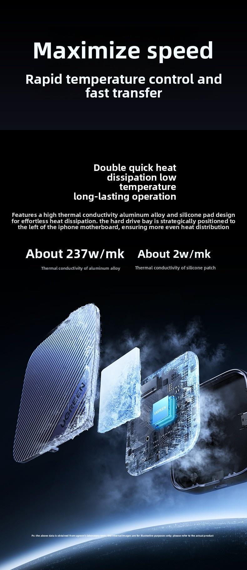 Кишеня зовнішня Ugreen MagSafe 2230/2242 10 гбіт/с USB-C (45367) - фото 17