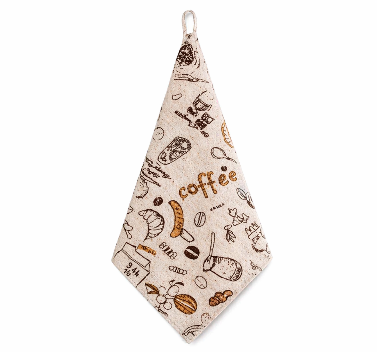 Салфетки микрофибровые K-57-120 Кофе напитки в рулоне 25х25 см 20 шт. Бежевый (2934679873)