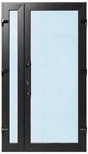Дверь входная металлопластиковая Steko 2050x1200 мм с фурнитурой AXOR Антрацит Дверь входная металлопластиковая Steko 2050x1200 мм с фурнитурой AXOR Антрацит