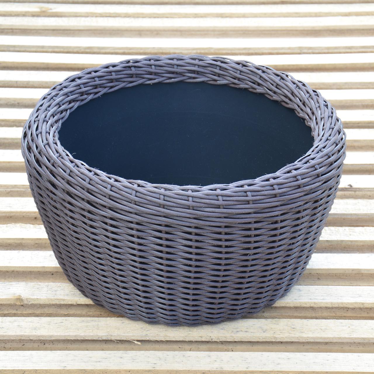 Кашпо велике для рослин та квітів з штучного ротангу/ручної роботи 45 л Чесаний венге - фото 3 Кашпо велике для рослин та квітів з штучного ротангу/ручної роботи 45 л Чесаний венге - фото 3