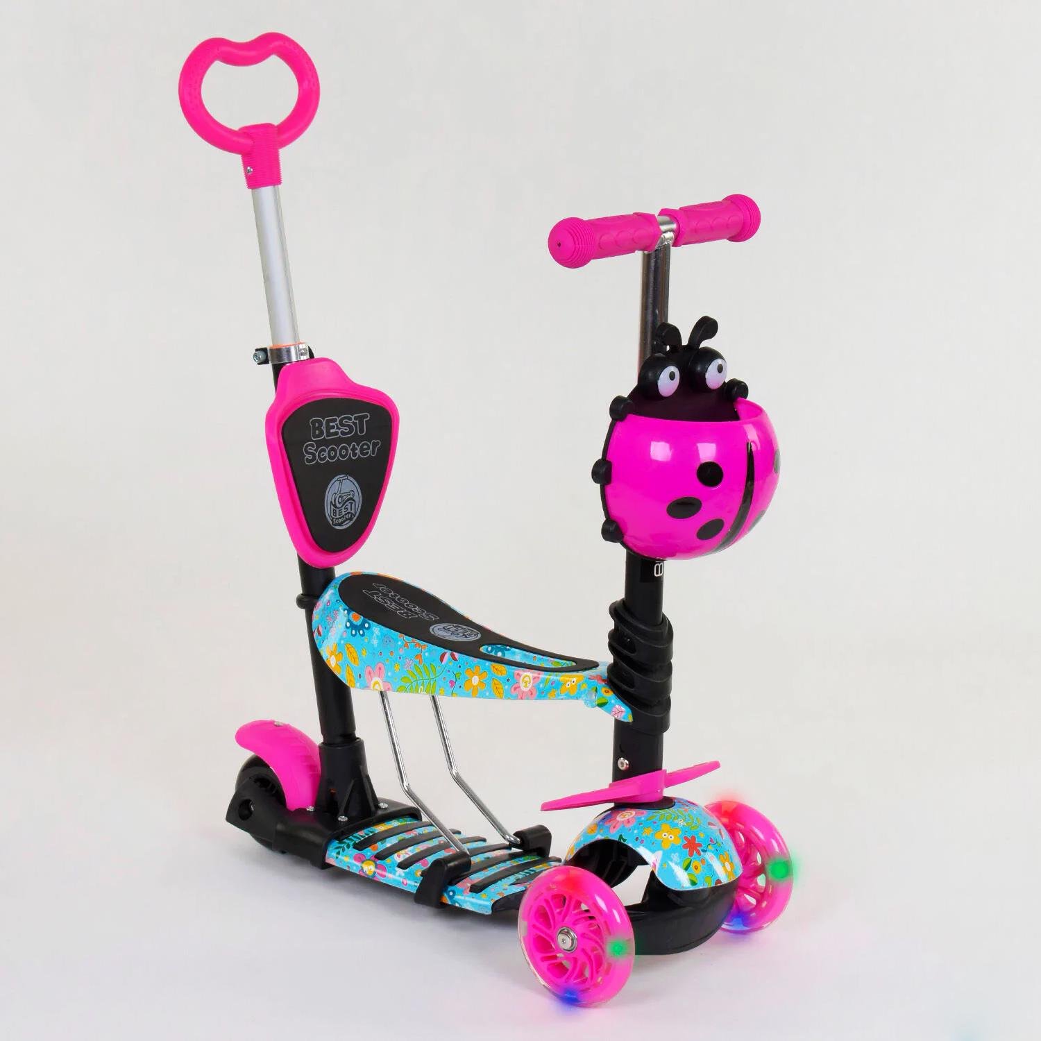 Самокат Best Scooter 5в1 PU колеса с подсветкой Multicolor (84217)