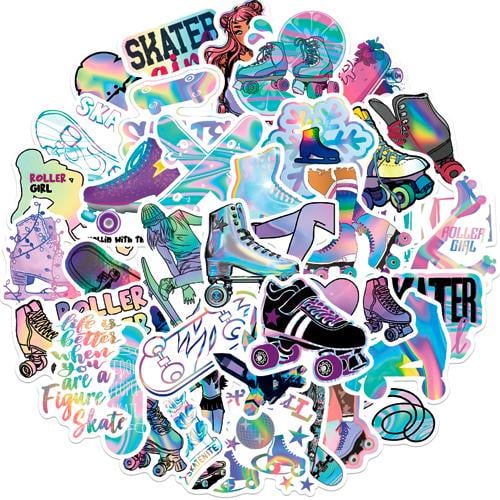 Набор наклеек Ролики и Скейт Rollers and Skate 50 шт. (3166)