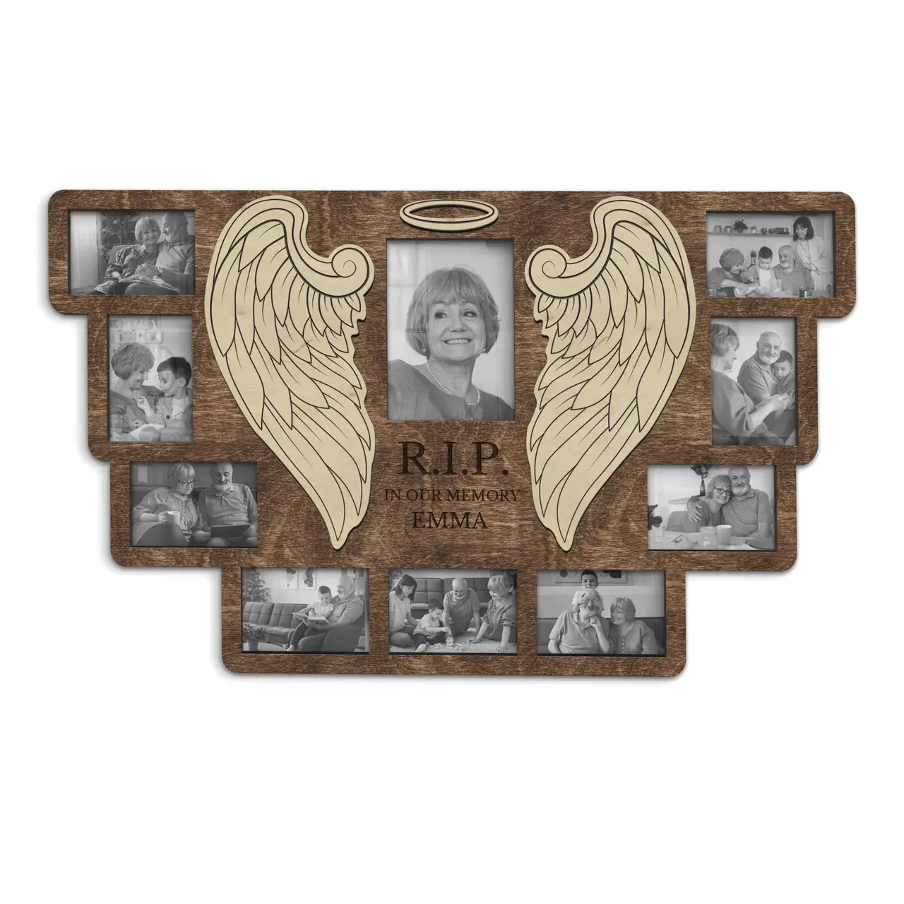 Коллаж из памятных фотографий с надписью Покойся с миром Темно-коричневый (rip_wings_collage-5) - фото 1 Коллаж из памятных фотографий с надписью Покойся с миром Темно-коричневый (rip_wings_collage-5) - фото 1