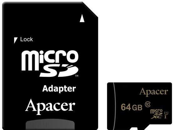 Карта памяти Apacer microSDXC 64GB UHS-I U1 Class 10 (1021980637) - фото 1