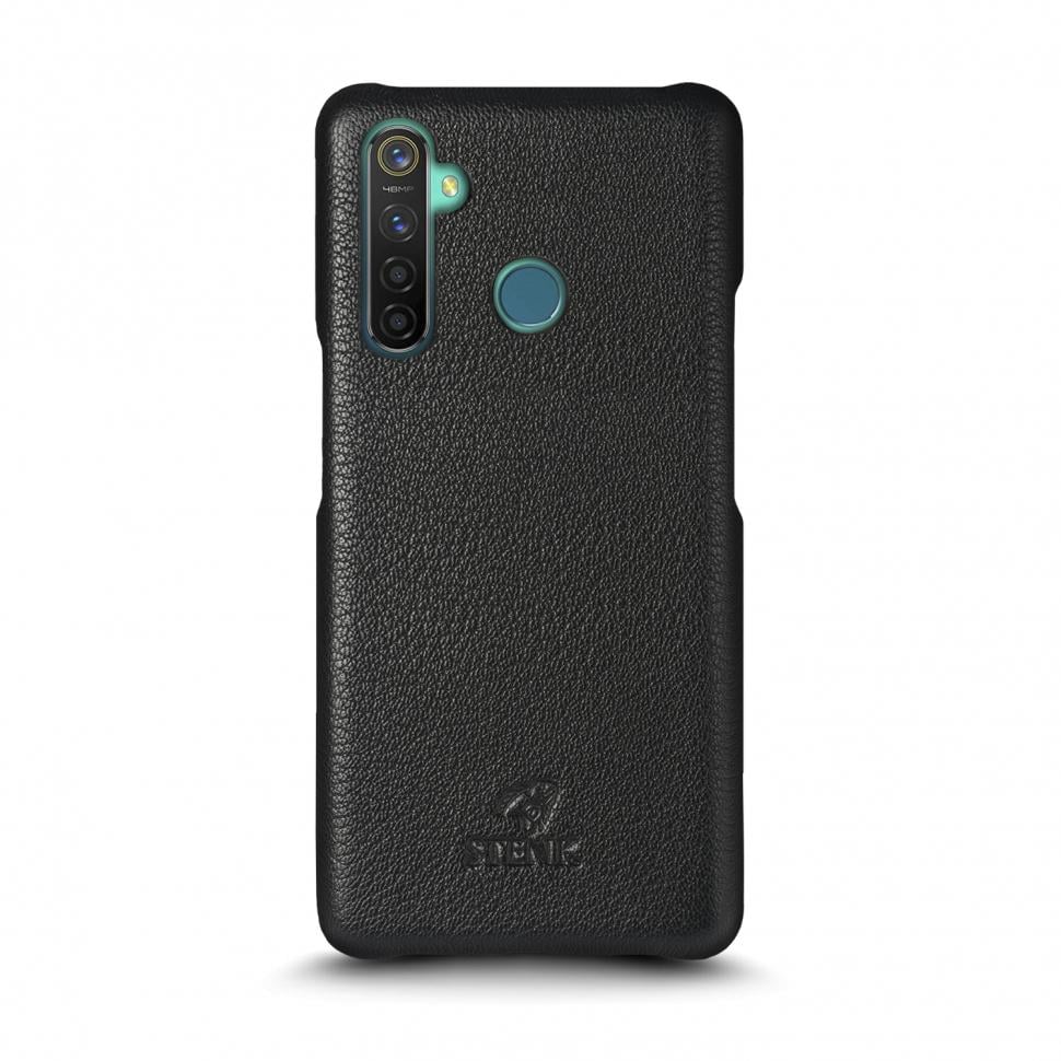 Кожаная накладка Stenk Cover для Realme 5 Pro Черный (69388)