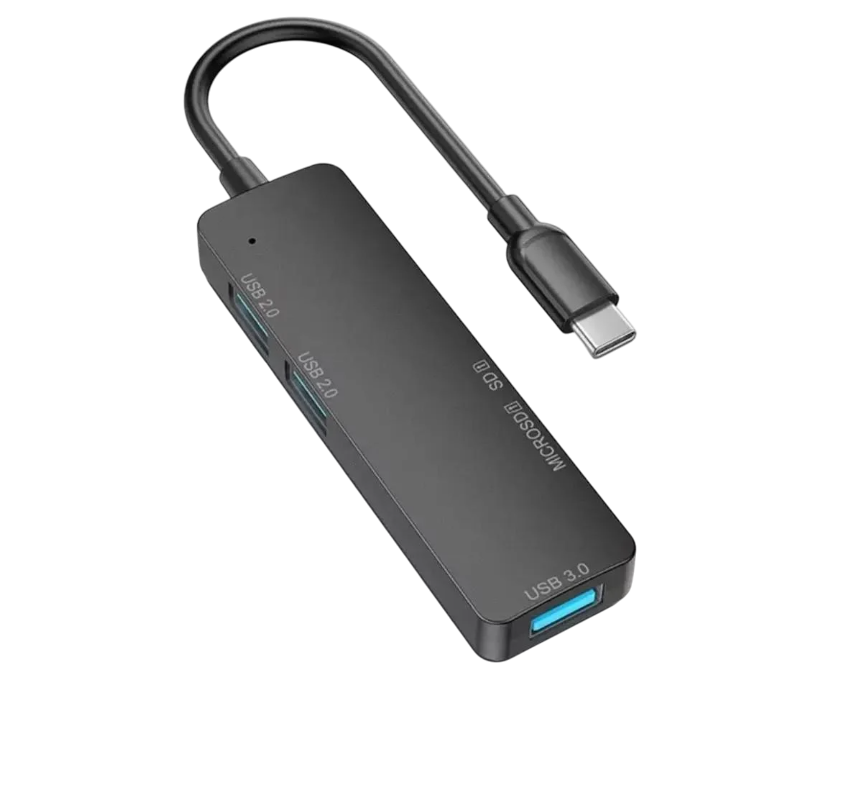 Концентратор Type C 5 IN 1 Multi Splitter Adapter із слотом TF SD Концентратор Type C 5 IN 1 Multi Splitter Adapter із слотом TF SD