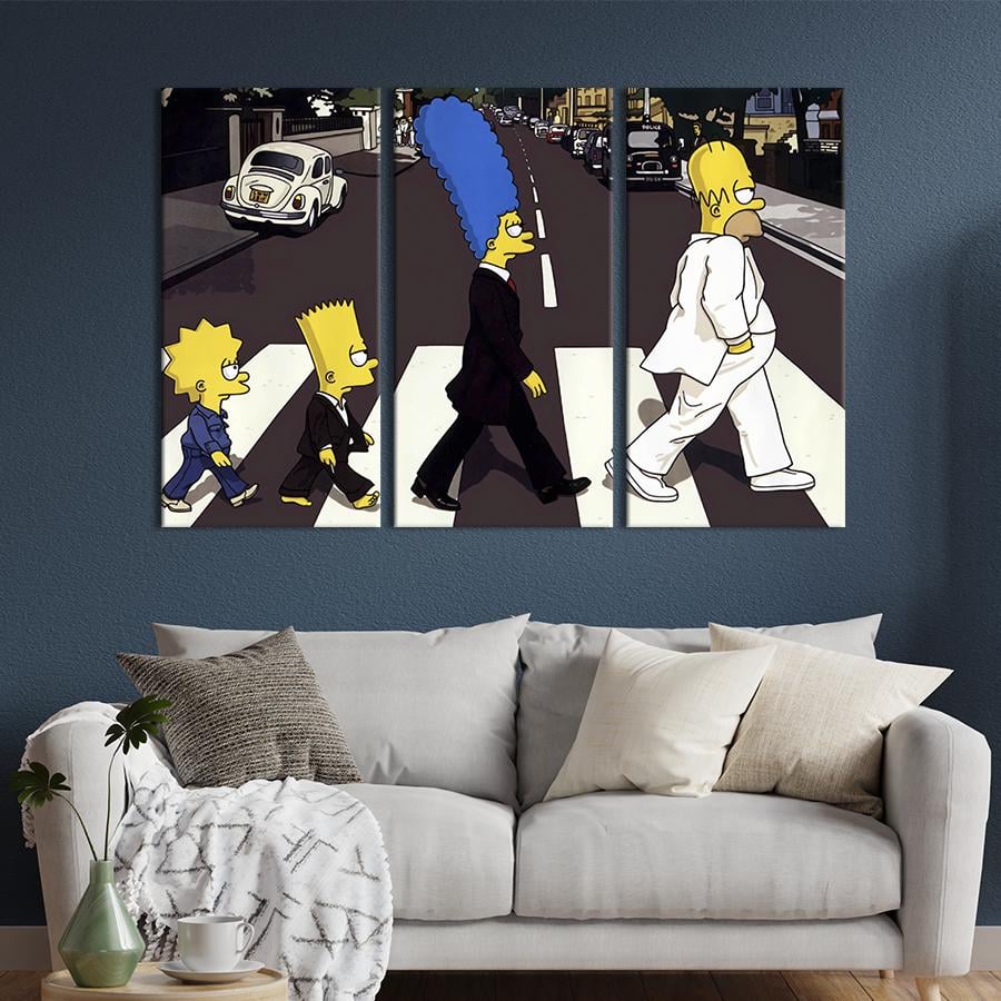 Модульная картина триптих Симпсоны в роли Битлз 128x81 см (740-31) Модульная картина триптих Симпсоны в роли Битлз 128x81 см (740-31)