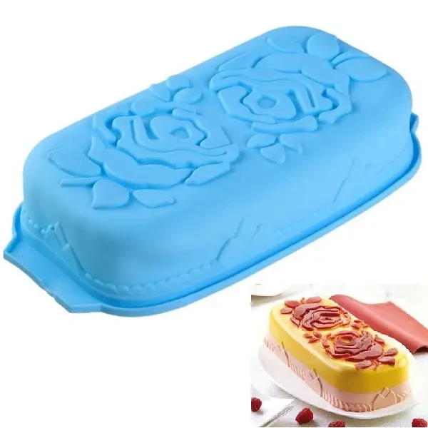 Форма силіконова для випікання Троянди 29х14 см Блакитний (2358833139) - фото 2