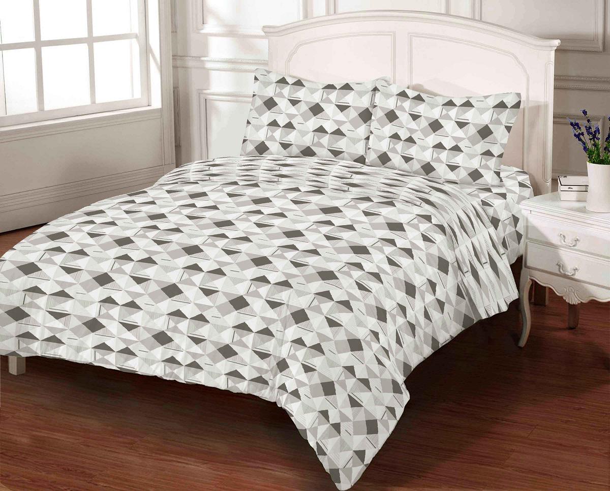 Комплект постельного белья Zastelli 4705 Кварц бязь семейный 2х145х210 Белый