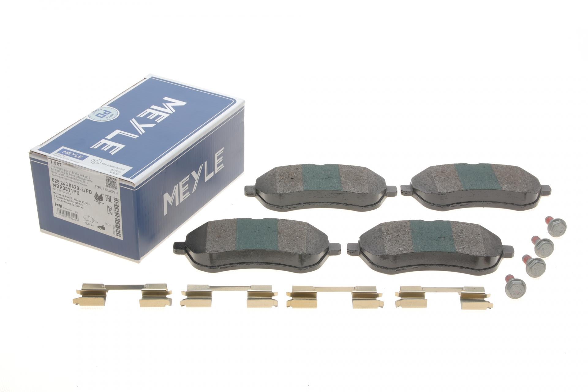 Колодки тормозные передние Meyle MB C-class S204/W204/E-class S212/W212 07- (025 243 0620-2/PD MEYLE)