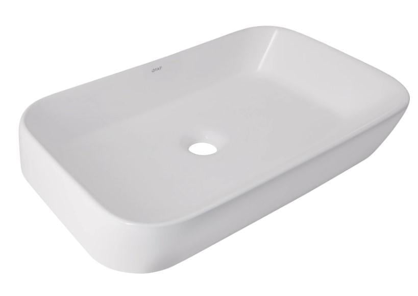 Раковина накладная Qtap Scorpio 550х390х120 мм прямоугольная без донного клапана White (QT14112243WN)