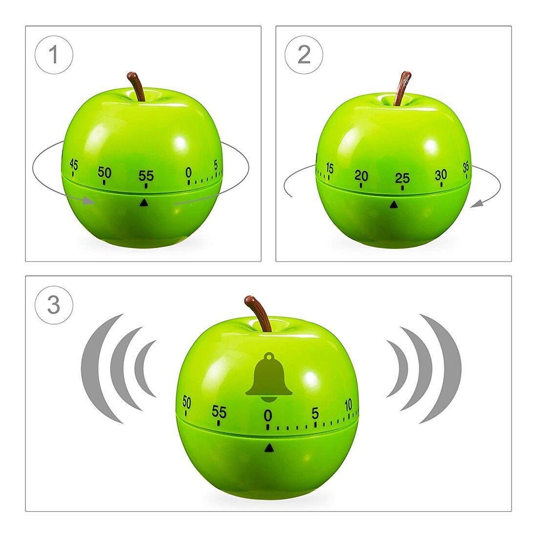Таймер кухонный механический Яблочко Зеленый (204579) - фото 2