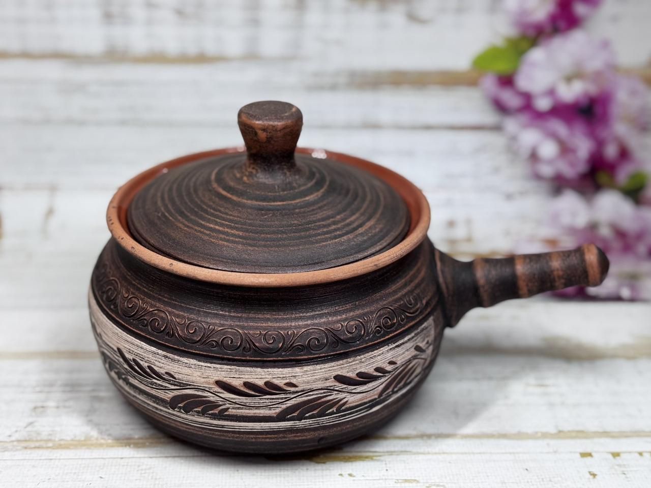 Супница глиняная с глазурью внутри и ручкой 1 л (2708295557) - фото 4 Супница глиняная с глазурью внутри и ручкой 1 л (2708295557) - фото 4